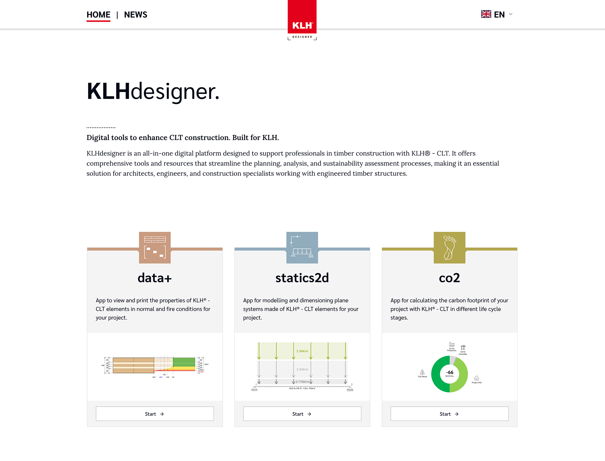 Screenshot of the new KLHdesigner Launcher